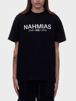 NAHMIAS T-Shirt<T-SHIRT PRONUNCIATION Bianco, Nero