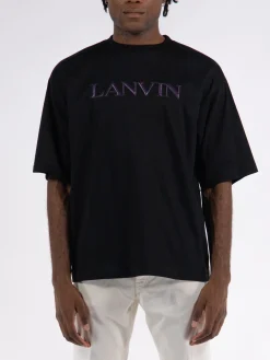 LANVIN T-Shirt<T-SHIRT PUFFER PARIS OVERSIZED Nero