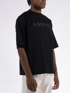 LANVIN T-Shirt<T-SHIRT PUFFER PARIS OVERSIZED Nero