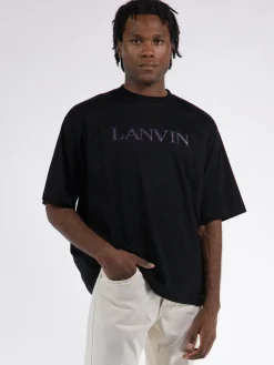 LANVIN T-Shirt<T-SHIRT PUFFER PARIS OVERSIZED Nero