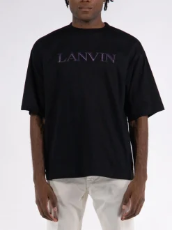 LANVIN T-Shirt<T-SHIRT PUFFER PARIS OVERSIZED Nero
