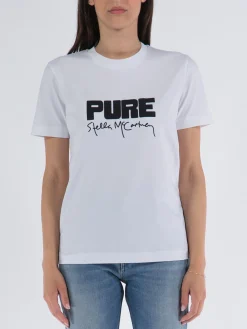 STELLA MCCARTNEY T-Shirt<T-SHIRT PURE SMC PRINTED TEE Bianco, Nero