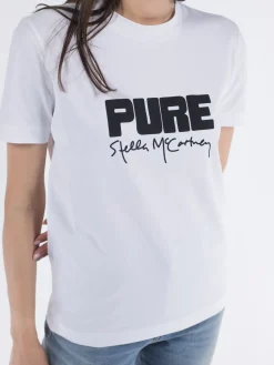 STELLA MCCARTNEY T-Shirt<T-SHIRT PURE SMC PRINTED TEE Bianco, Nero