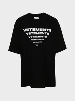 VETEMENTS. T-Shirt<T-SHIRT PYRAMID LOGO Nero