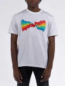 DSQUARED T-Shirt<T-SHIRT REGULAR FIT Arancione, Azzurro, Bianco, Blu, Giallo, Rosso