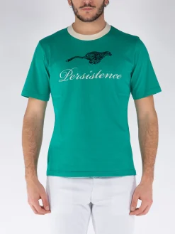 WALES BONNER T-Shirt<T-SHIRT RESILIENCE Bianco, Nero, Verde