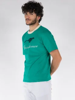 WALES BONNER T-Shirt<T-SHIRT RESILIENCE Bianco, Nero, Verde