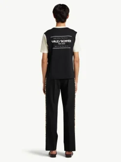 WALES BONNER T-Shirt<T-SHIRT SEINE Bianco, Nero