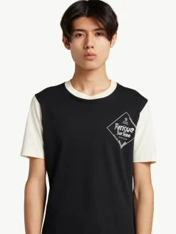 WALES BONNER T-Shirt<T-SHIRT SEINE Bianco, Nero