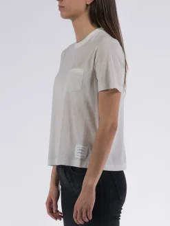 THOM BROWNE T-Shirt<T-SHIRT SHORT SLEEVE POCKET TEE Bianco