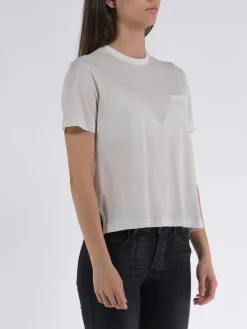 THOM BROWNE T-Shirt<T-SHIRT SHORT SLEEVE POCKET TEE Bianco