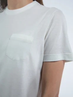 THOM BROWNE T-Shirt<T-SHIRT SHORT SLEEVE POCKET TEE Bianco