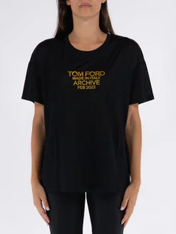 TOM FORD T-Shirt<T-SHIRT SILK JERSEY Grigio, Nero