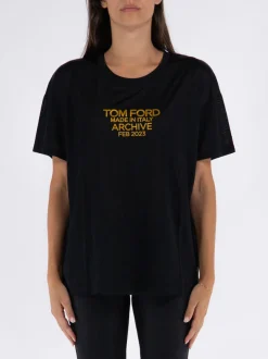 TOM FORD T-Shirt<T-SHIRT SILK JERSEY Grigio, Nero