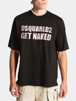 DSQUARED T-Shirt<T-SHIRT SKATER Nero, Rosa