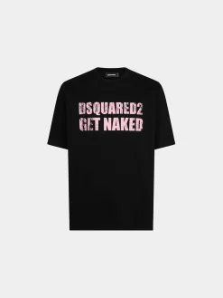 DSQUARED T-Shirt<T-SHIRT SKATER Nero, Rosa
