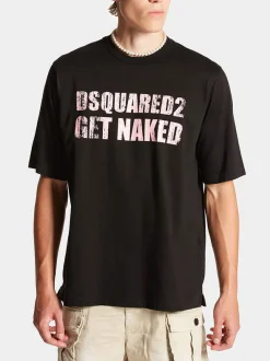DSQUARED T-Shirt<T-SHIRT SKATER Nero, Rosa