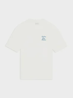 DRÔLE DE MONSIEUR T-Shirt<T-SHIRT SLOGAN CURSIVE Azzurro, Bianco