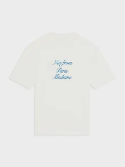 DRÔLE DE MONSIEUR T-Shirt<T-SHIRT SLOGAN CURSIVE Azzurro, Bianco
