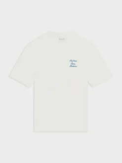 DRÔLE DE MONSIEUR T-Shirt<T-SHIRT SLOGAN CURSIVE Azzurro, Bianco