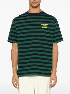 DRÔLE DE MONSIEUR T-Shirt<T-SHIRT SLOGAN RAYE Blu, Verde