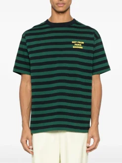 DRÔLE DE MONSIEUR T-Shirt<T-SHIRT SLOGAN RAYE Blu, Verde