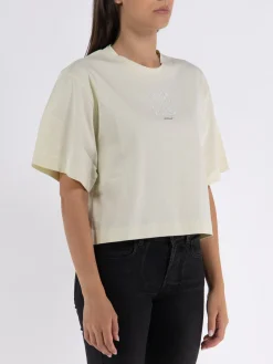 OFF-WHITE T-Shirt<T-SHIRT SMALL ARROW PEARLS CROP Bianco