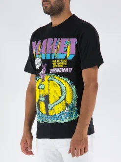 MARKET T-Shirt<T-SHIRT SMILEY INTO THE UNKNOWN Multicolor, Nero