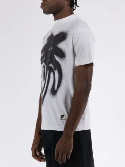 PALM ANGELS T-Shirt<T-SHIRT SPRAY "JIMMY" CLASSIC TEE Bianco, Nero