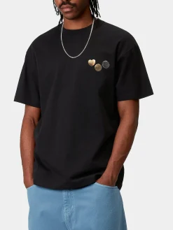 CARHARTT WIP T-Shirt<T-SHIRT S/S BUTTON Giallo, Nero