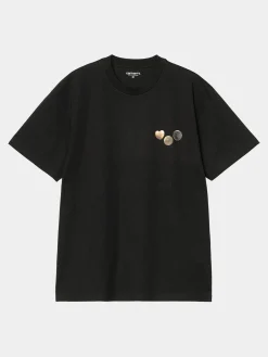 CARHARTT WIP T-Shirt<T-SHIRT S/S BUTTON Giallo, Nero