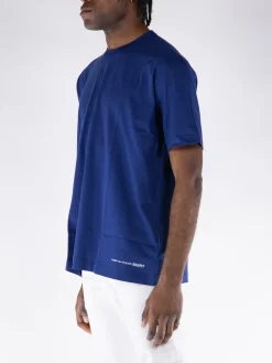 COMME DES GARCONS SHIRT T-Shirt<T-SHIRT S/S OVERSIZE CON LOGO Bianco, Blu