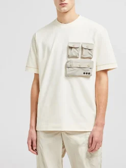 MONCLER GRENOBLE T-Shirt<T-SHIRT SS TRIPLE POCKET TEE Beige, Bianco