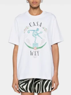 CASABLANCA T-Shirt<T-SHIRT STATUE EN MARBRE Bianco