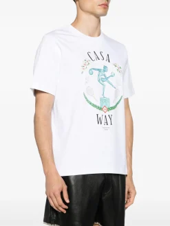 CASABLANCA T-Shirt<T-SHIRT STATUE EN MARBRE Bianco