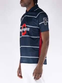 POP TRADING COMPANY T-Shirt<T-SHIRT STRIPED SPORTIF S/S Bianco, Blu, Rosso