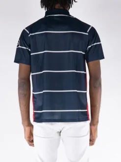 POP TRADING COMPANY T-Shirt<T-SHIRT STRIPED SPORTIF S/S Bianco, Blu, Rosso