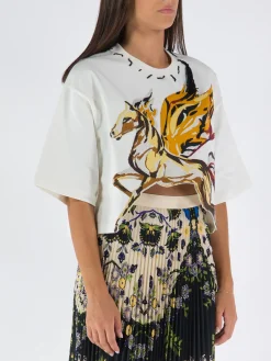 ETRO T-Shirt<T-SHIRT TAMARA CROPPED Bianco, Giallo, Marrone, Rosso