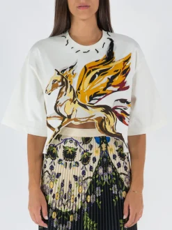 ETRO T-Shirt<T-SHIRT TAMARA CROPPED Bianco, Giallo, Marrone, Rosso