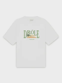 DRÔLE DE MONSIEUR T-Shirt<T-SHIRT TENNIS COURT Bianco, Verde