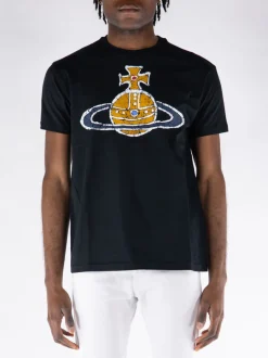 VIVIENNE WESTWOOD. T-Shirt<T-SHIRT TIME MACHINE CLASSIC Blu, Giallo, Nero, Rosso