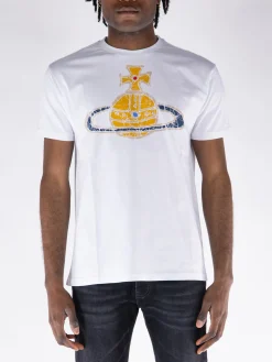 VIVIENNE WESTWOOD. T-Shirt<T-SHIRT TIME MACHINE CLASSIC Bianco, Blu, Giallo, Rosso