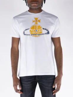 VIVIENNE WESTWOOD. T-Shirt<T-SHIRT TIME MACHINE CLASSIC Bianco, Blu, Giallo, Rosso