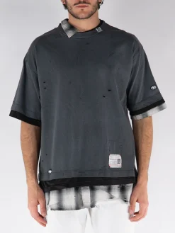 MAISON MIHARA YASUHIRO T-Shirt<T-SHIRT TRIPLE LAYERED Beige, Grigio, Nero