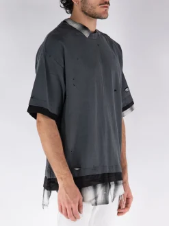 MAISON MIHARA YASUHIRO T-Shirt<T-SHIRT TRIPLE LAYERED Beige, Grigio, Nero
