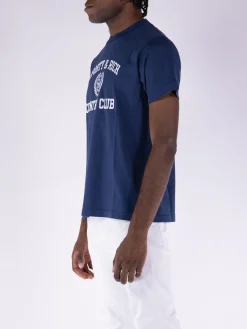 SPORTY&RICH T-Shirt<T-SHIRT VARSITY Bianco, Blu