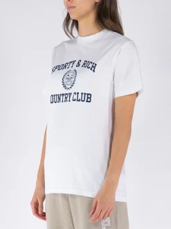 SPORTY&RICH T-Shirt<T-SHIRT VARSITY CREST Bianco