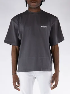 WE11DONE. T-Shirt<T-SHIRT WAVE LOGO Bianco, Grigio