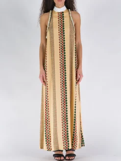 WALES BONNER Abiti<VESTITO TAMBOUR Beige, Nero, Rosso, Verde