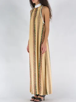 WALES BONNER Abiti<VESTITO TAMBOUR Beige, Nero, Rosso, Verde
